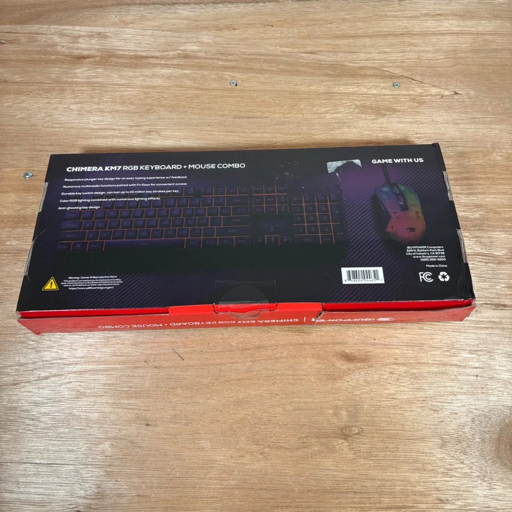 iBUYPOWER Chimera KM7 RGB Gaming Keyboard and Mouse Combo Wired Black Set